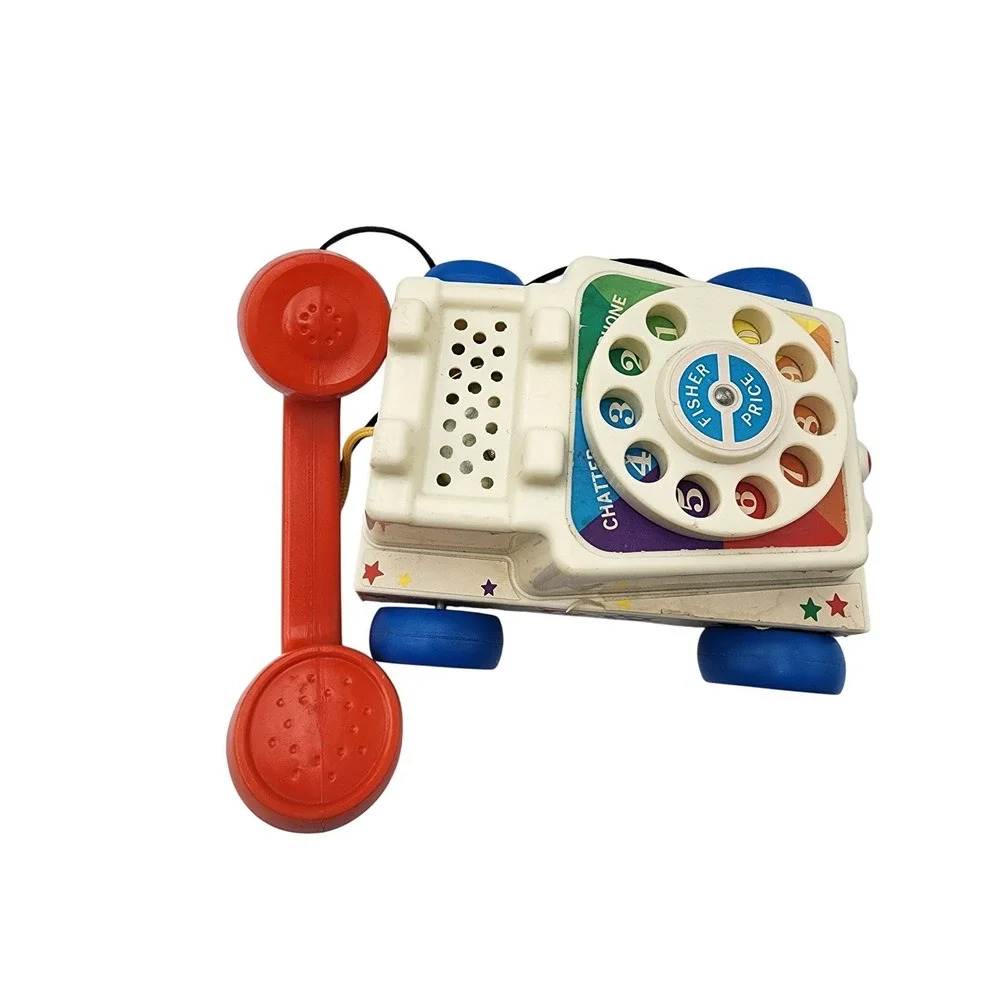 Fisher Price Chatter Telephone Classic Toddler Pull Toy Rotary Dial 2009 Mattel‎